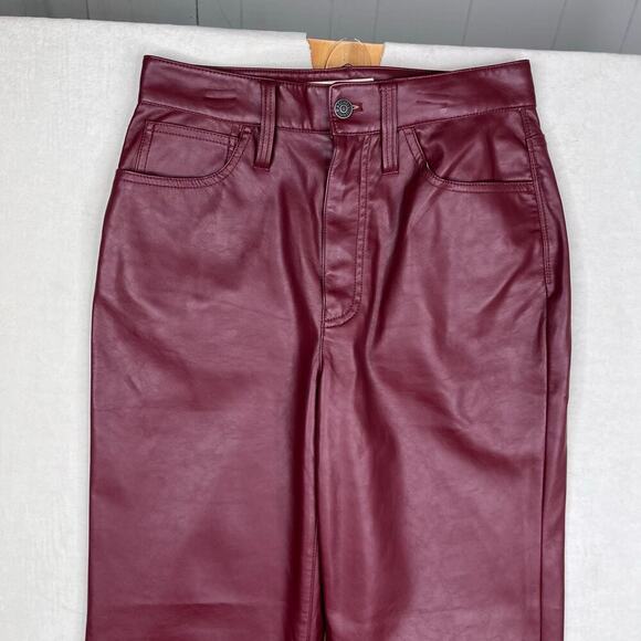 Madewell the perfect vintage straight jean women’s size 27 red vegan leather￼ - Picture 2 of 10